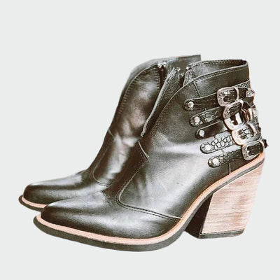 Retro leather boots