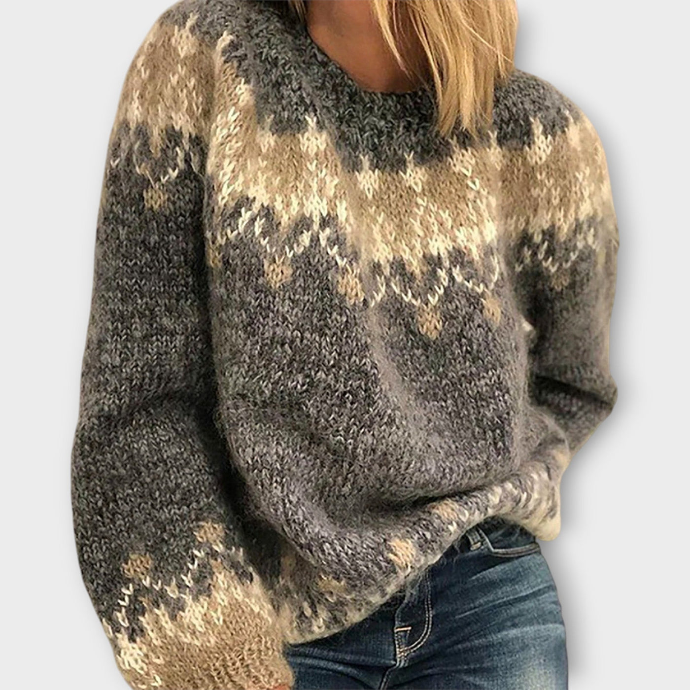 Knitted sweater with a timeless design
