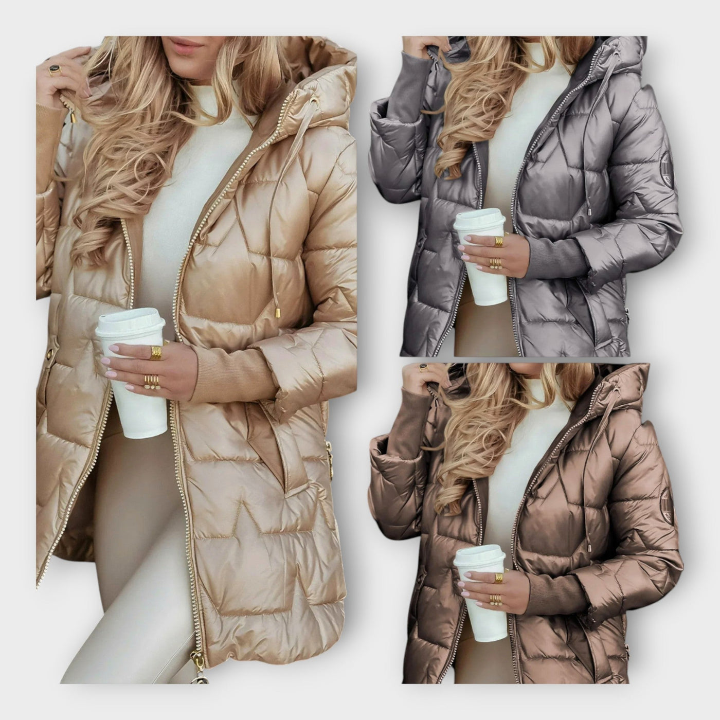 Glossy puffer jacket